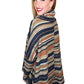 143 Story - Multi Striped Cowl Neck Top Long Sleeve