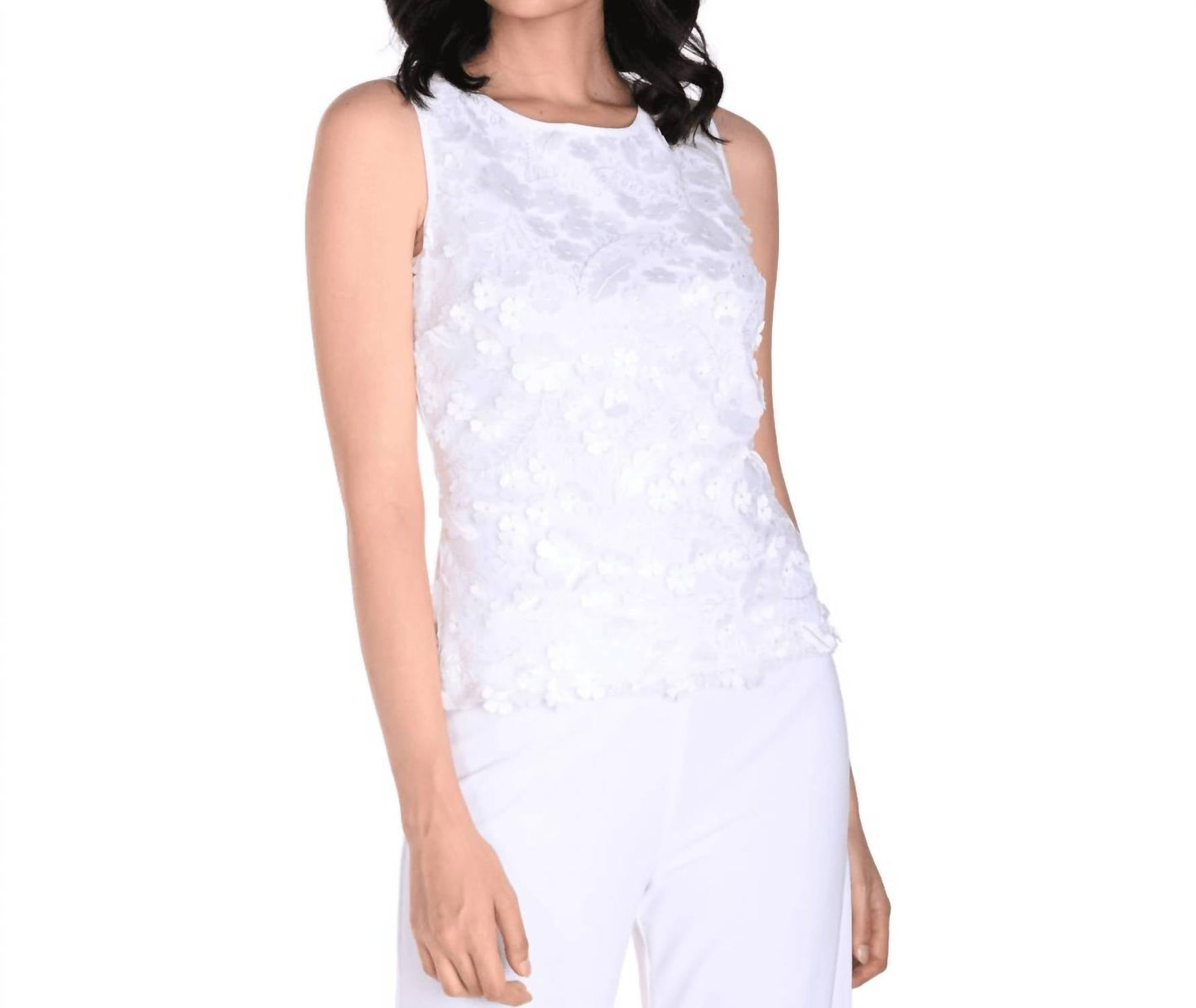 Frank Lyman - Flower Applique Knit Top