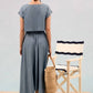 Blu Pepper - Chambray Boat Neck Boxy Crop Top