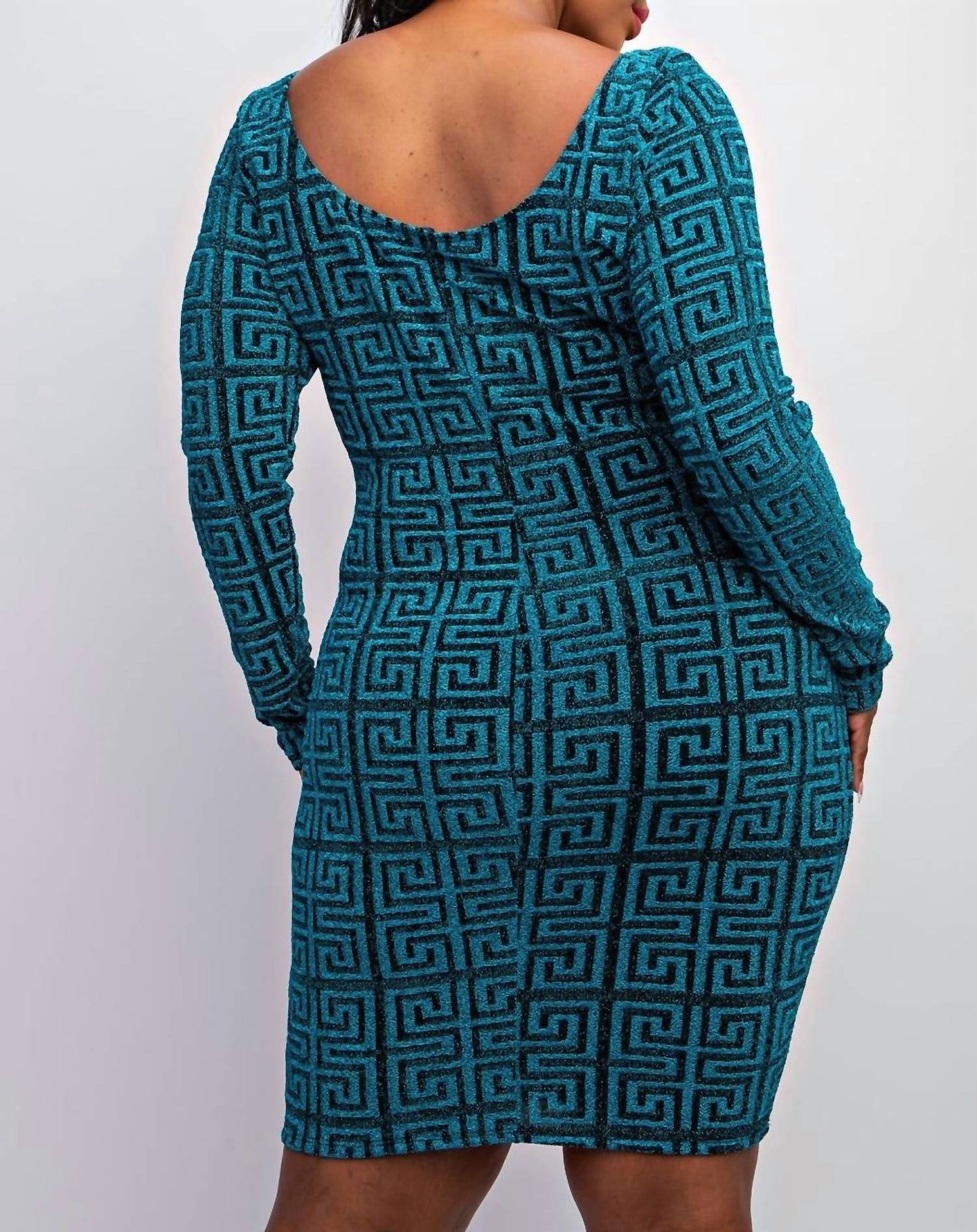 The Curve La - Plus Size Scoop Neck Short Dress