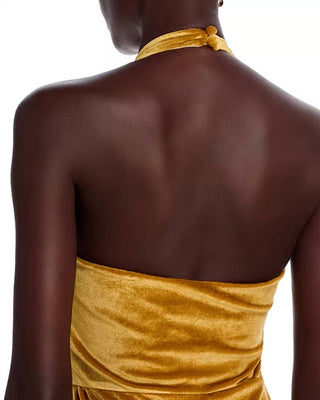 Black Halo - Elaria Mini Velvet Halter Dress