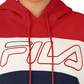 Fila Women's Timeless Logo Colorblocked Hoodie Red Size 1X
