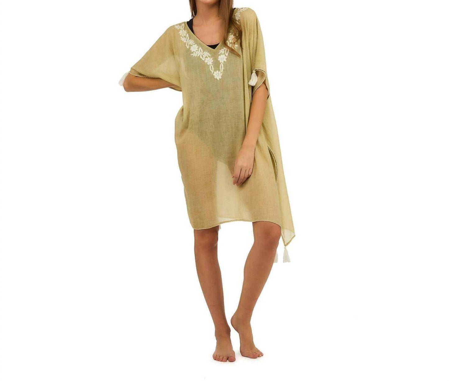 2 Chic - Embroidered Detail Tunic Cover Up