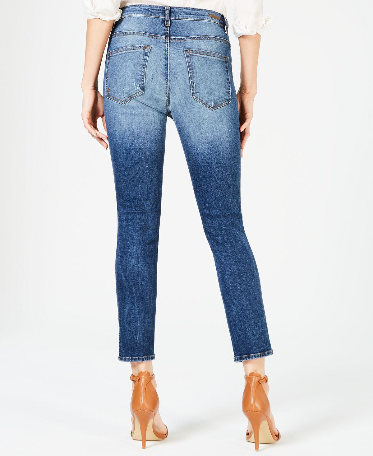 Kut from the Kloth Women's Meghan High Rise Ankle Cigarette Leg Jeans Blue Size 8