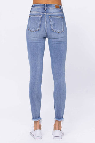 Judy Blue - High Waist Destroyed Button Fly Skinny Denim Jeans