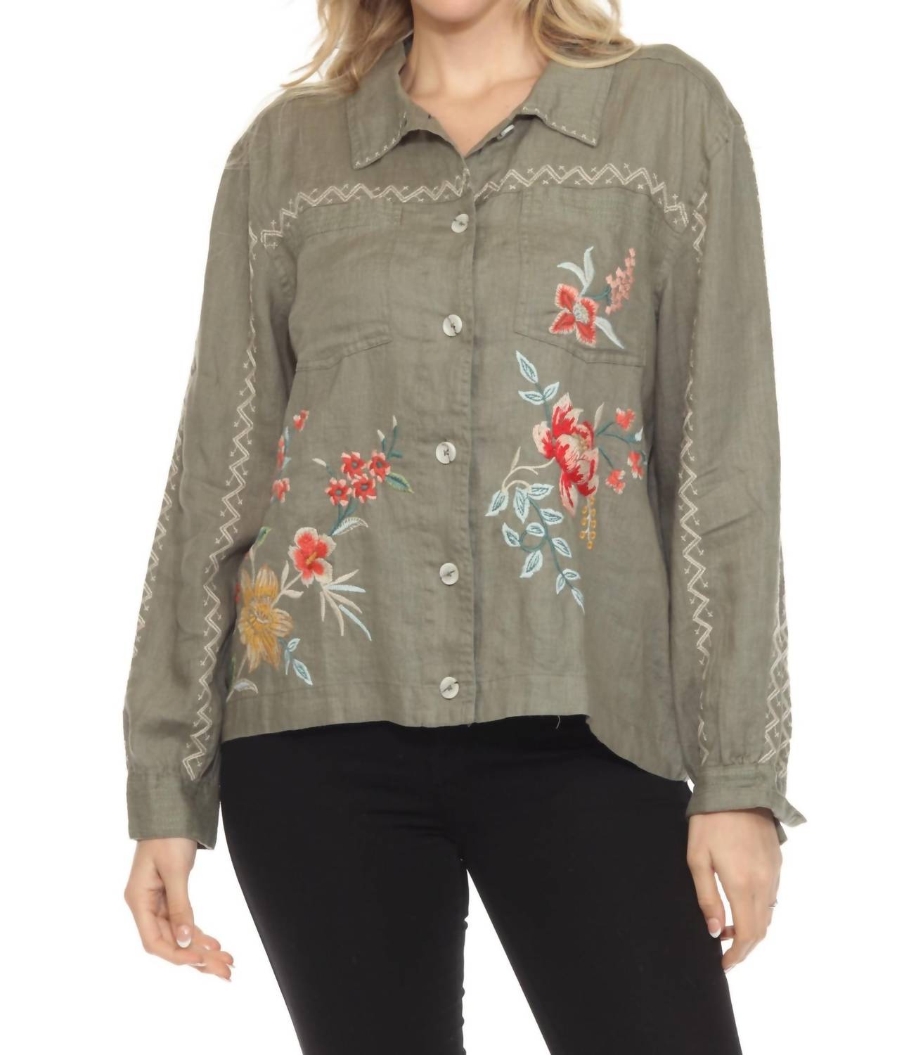 Johnny Was - Andrean Relaxed Linen Jacket - Plus