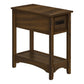 Accent End Table, 2 Tier, Narrow, Storage Drawer, Transitional - Walnut