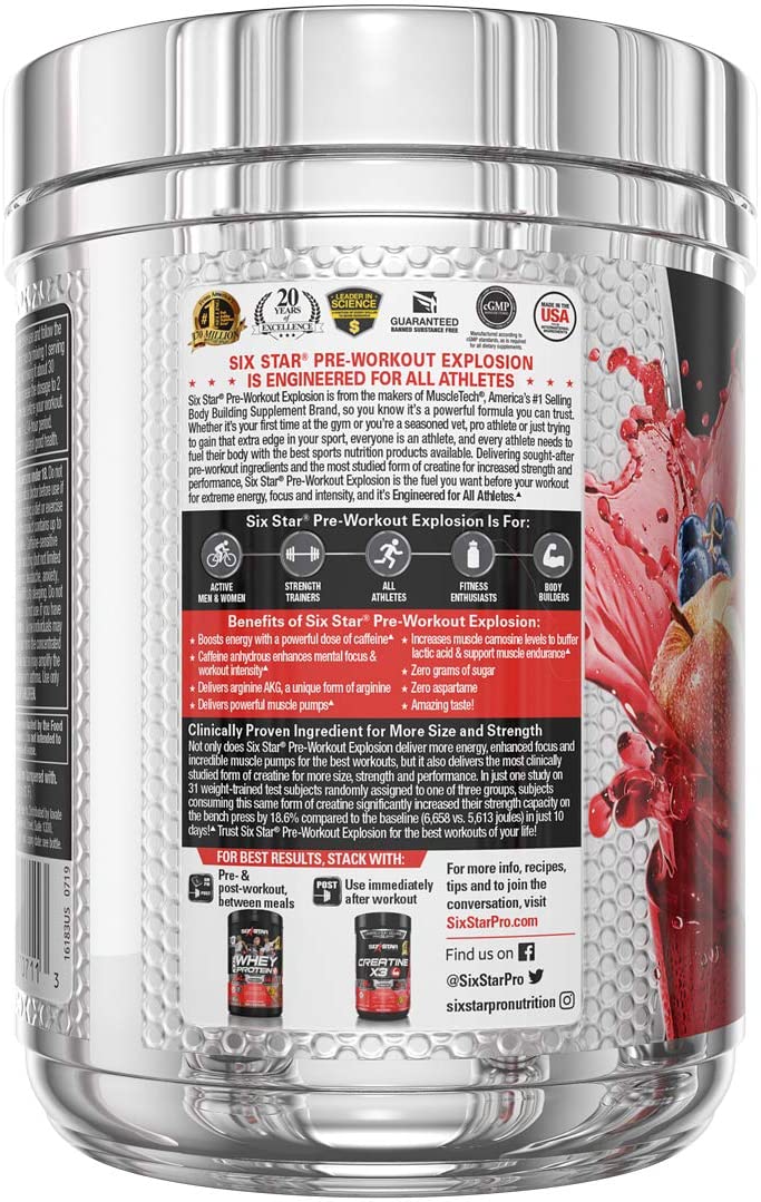Pre Workout Six Star Powder Drink Mix Sports Nutrition Fruit Punch (30 Servings)