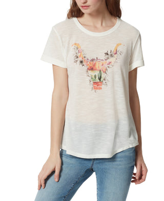 Frayed Women's Carleigh Weekend Graphic T-Shirt White Size Medium