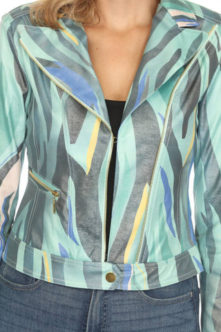 Insight - Liquid Ocean Waves Vegan Leather Jacket