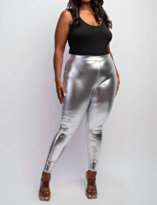 The Curve La - Plus Size Faux Leather High Rise Leggings