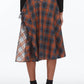 3.1 Phillip Lim - Draped Midi Skirt With Organza Combo