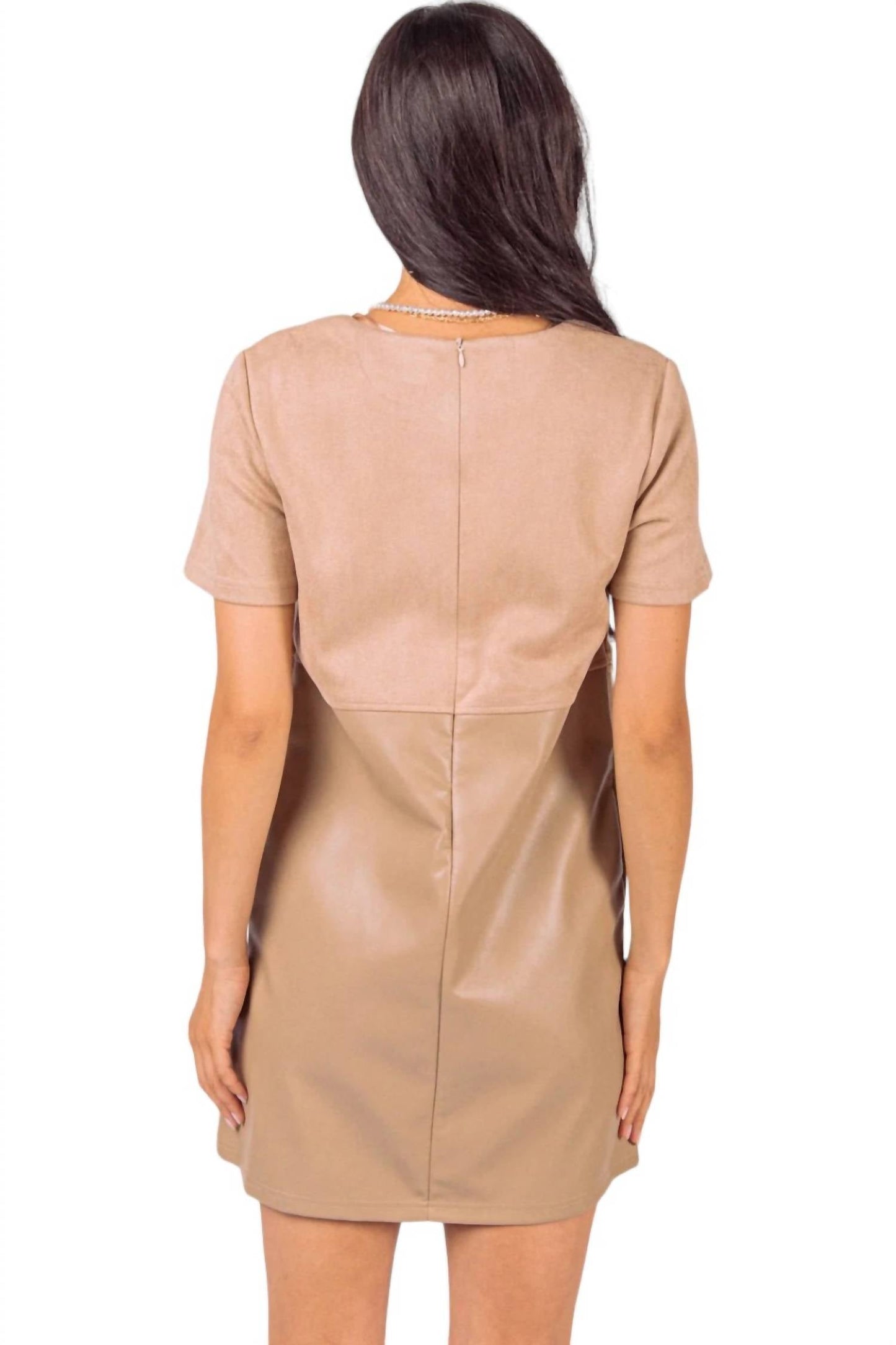 Very J - Suede & Leather Mini Dress