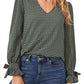 CeCe Long Sleeve V-Neck Top in Geo Box, Size Small