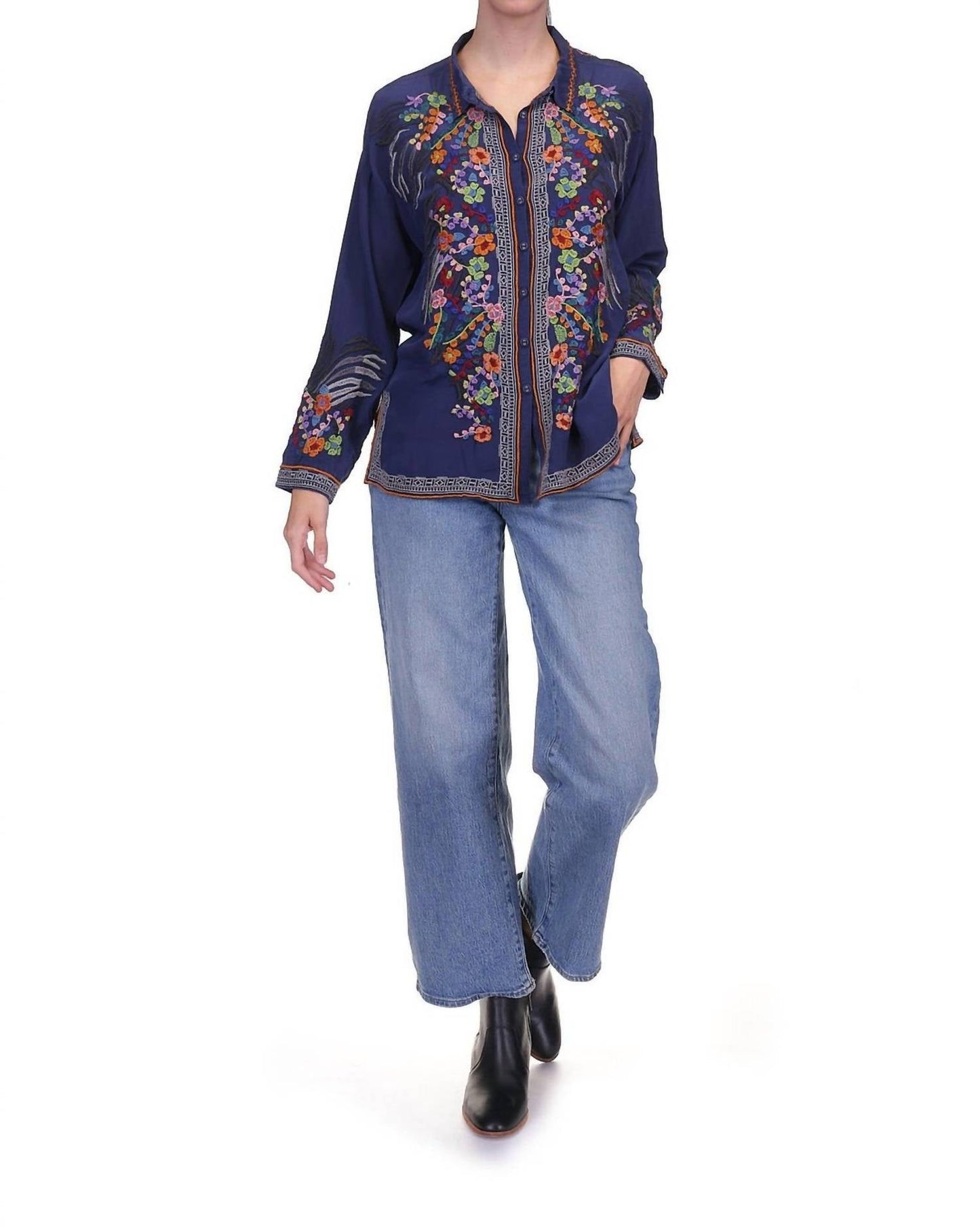 Johnny Was - The Audrey Oversized Embroidered Blouse