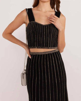 Minkpink - Celia Lurex Stripe Crop Top and skirt Set