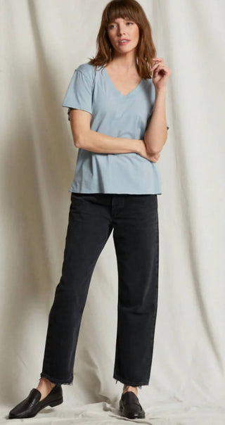 Perfectwhitetee - Hendrix Crispy Lightweight Cotton Boxy V Neck Tee