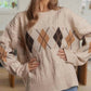 Adora - Diamond Pattern Cable Knit Sweater
