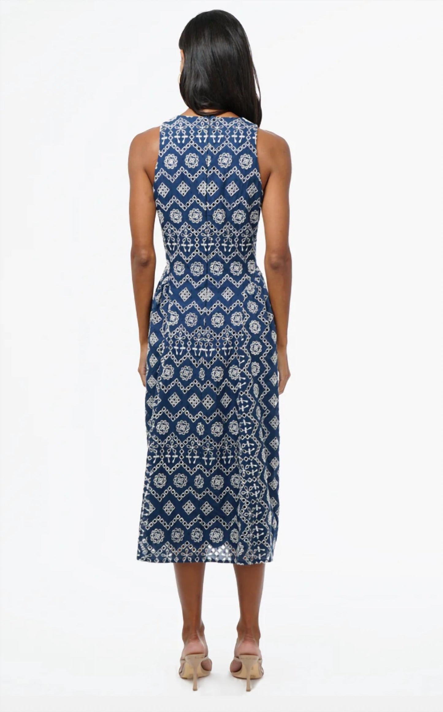 Adelyn Rae - Women's Soraia Cotton Eyelet Midi Dress
