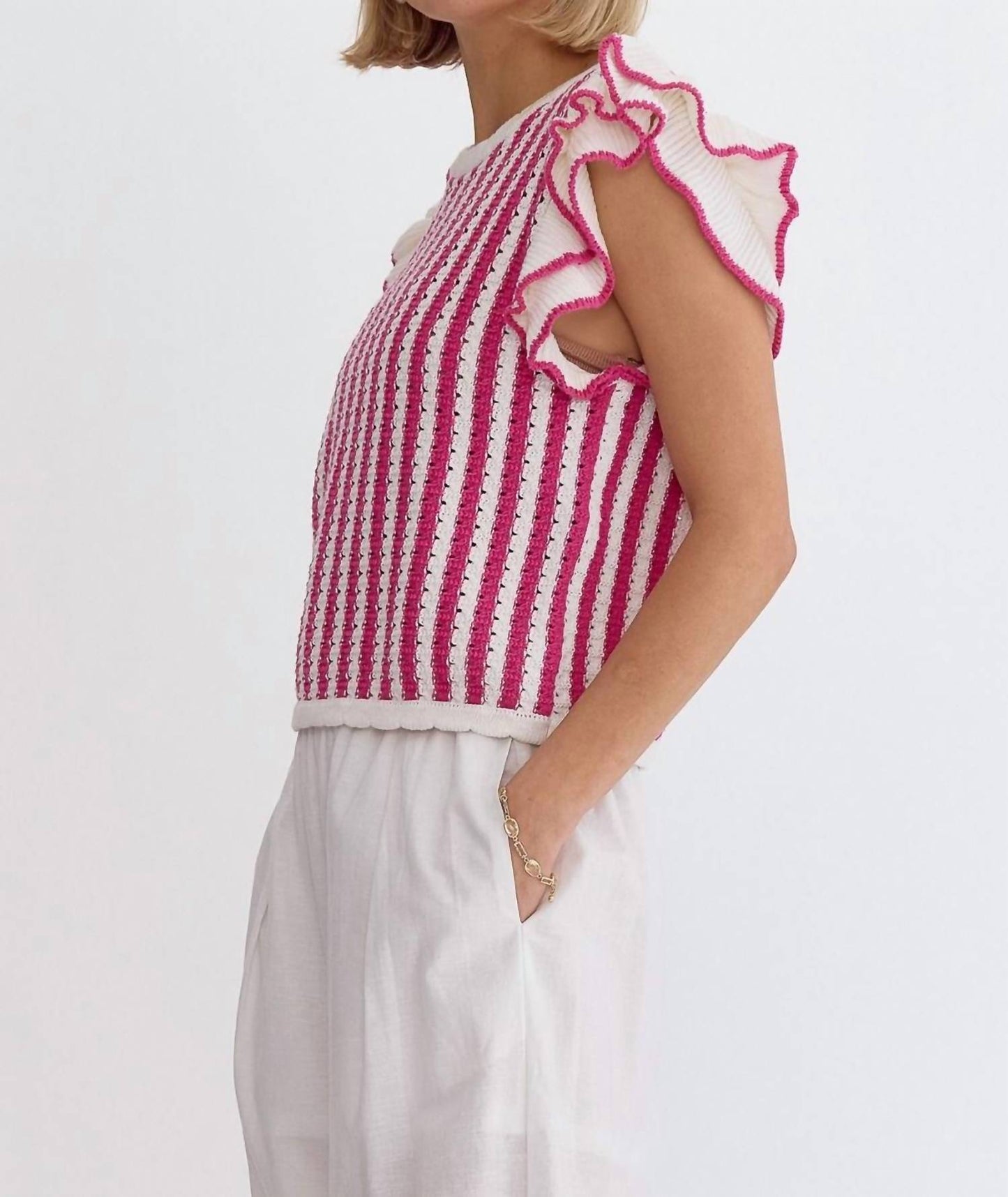Entro - Striped Knit Top