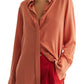 Reiss Eden Silk Button-Up Blouse in Orange, Size 2 Us