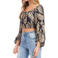 Fifteen Twenty - Lantern Sleeve Crop Top