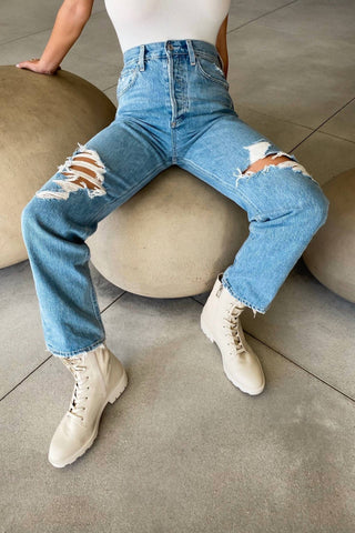 Agolde - 90's Ripped Straight Leg Jeans