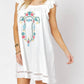 Davi & Dani - Embroidered Square Neck Mini Dress