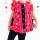 Laree + Co. - Heart Doodles Bamboo Short Sleeve Peplum + Legging Set