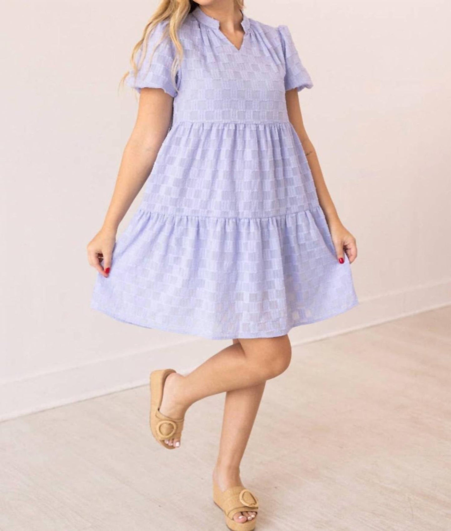 Southern Grace - V-neck Checkered Dress