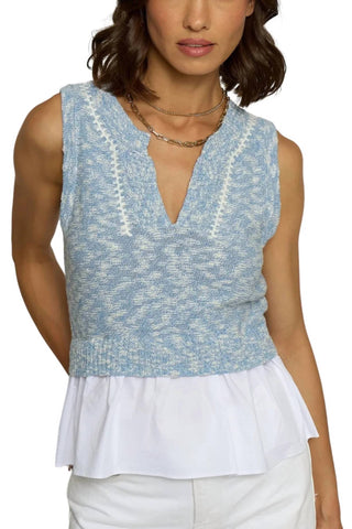 Central Park West - Sleeveless Twofer Sweater Vest