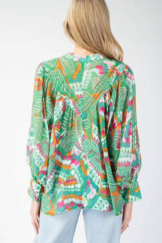 Ee:Some - Printed Long Sleeve Blouse