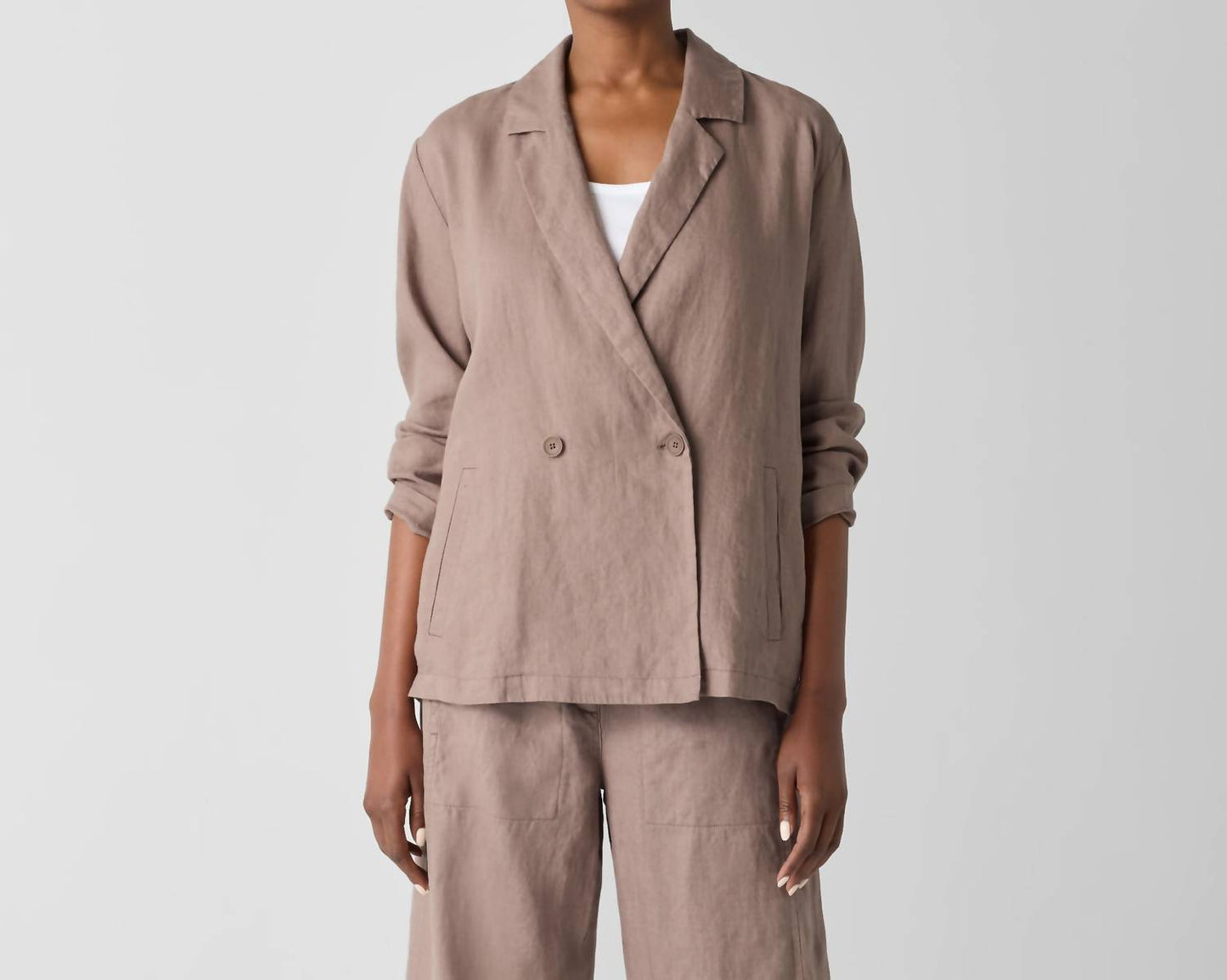 Eileen Fisher - Double Breasted Linen Jacket