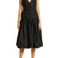 Ulla Johnson Kaia Strappy Shirred Drop Waist Cotton Dress Noir Size 10