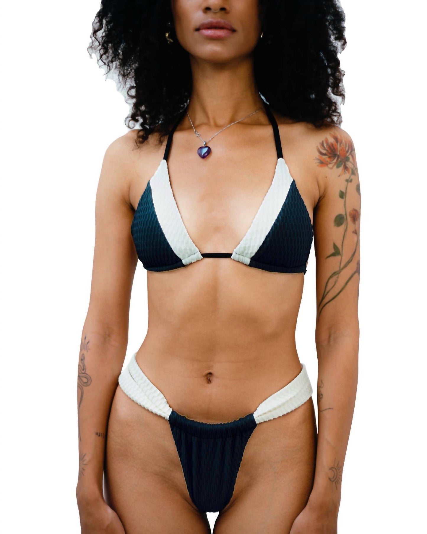 Gigizara - Lunar Petal V-Cut Bikini Bottom Night Flower Elegance