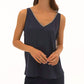 Joseph Ribkoff - Satin Sleeveless With Rhinestone Trim Top