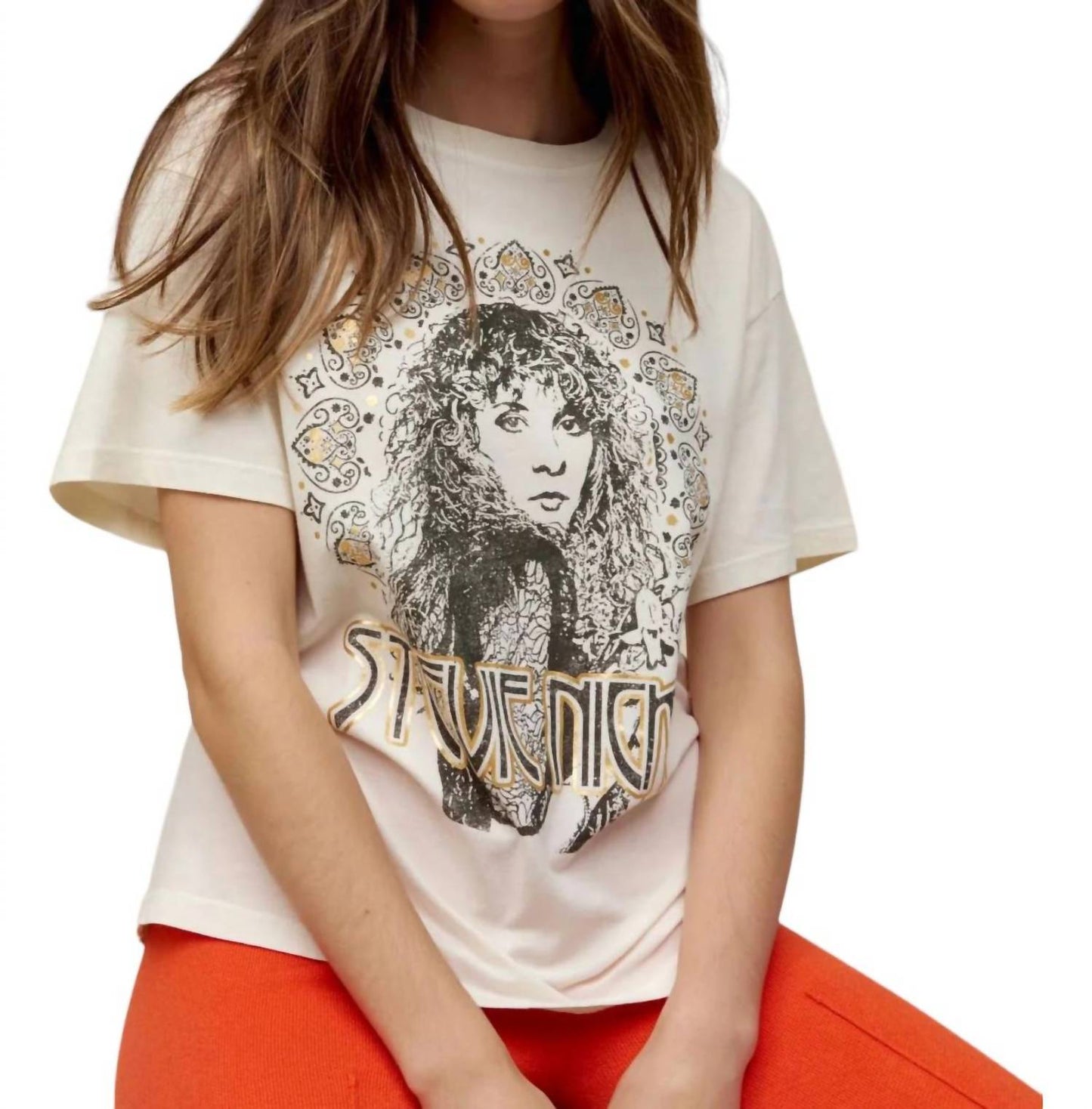 Daydreamer - Stevie Nicks Metallic Boyfriend Shirt