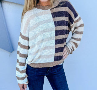 Promesa - Raise The Bar Striped Rib Knit Sweater