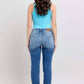 Judy Blue - Mid Rise Button Fly Distressed Boyfriend Jeans