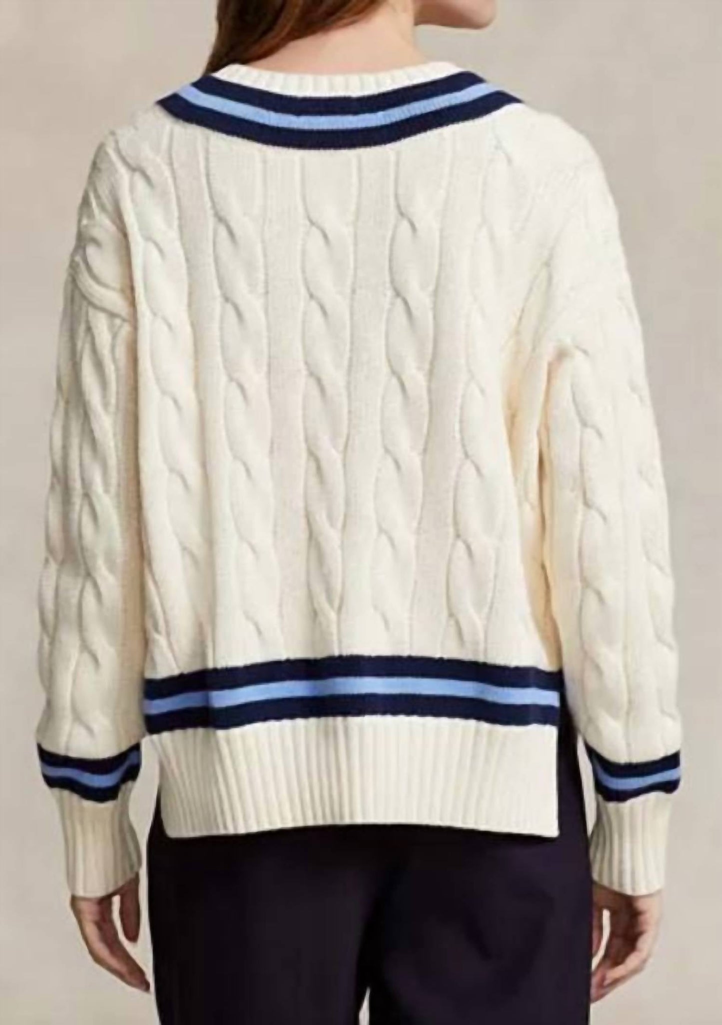 Polo Ralph Lauren - Boxy Cable V Neck Cricket Sweater
