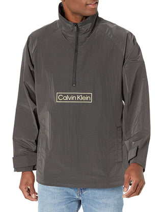 Calvin Klein Men's Lightweight Logo Windbreaker Jacket Color Black Size Large