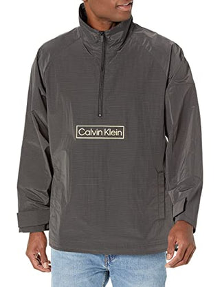 Calvin Klein Men's Lightweight Logo Windbreaker Jacket Color Black Size Large