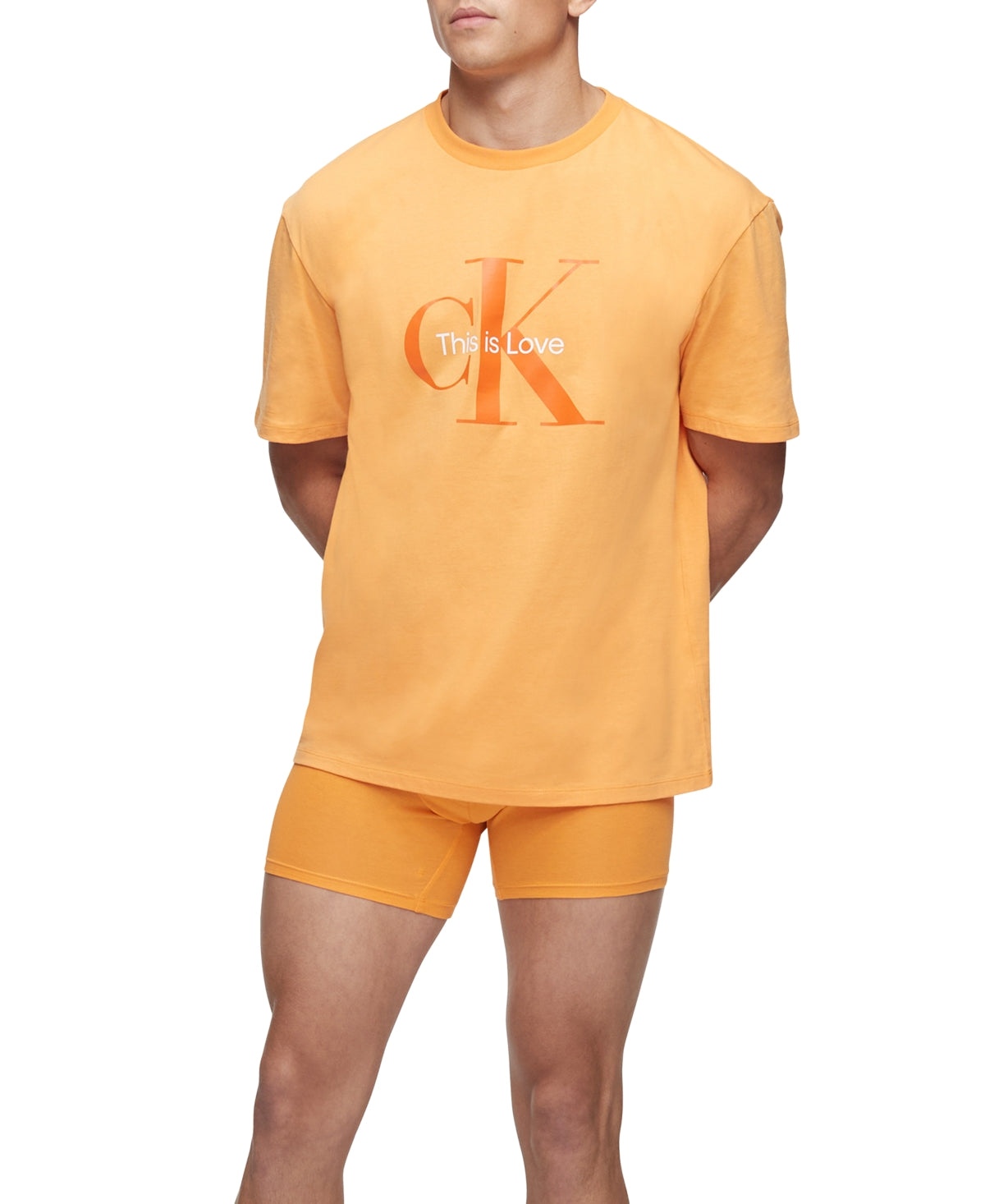 Calvin Klein Men's Pride Logo Print T-Shirt Orange Size X-Small