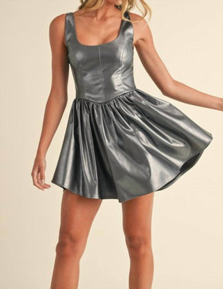 Klesis - Bustier Top Gathered Flare Skirt Mini Dress