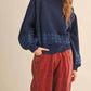 &Merci - Scalloped Mock Neck Sweater