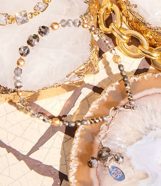 Anne Vaughan - Women's Crystal And Gemstone Bracelet