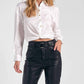 Elan - BUTTON DOWN TWIST FRONT TOP