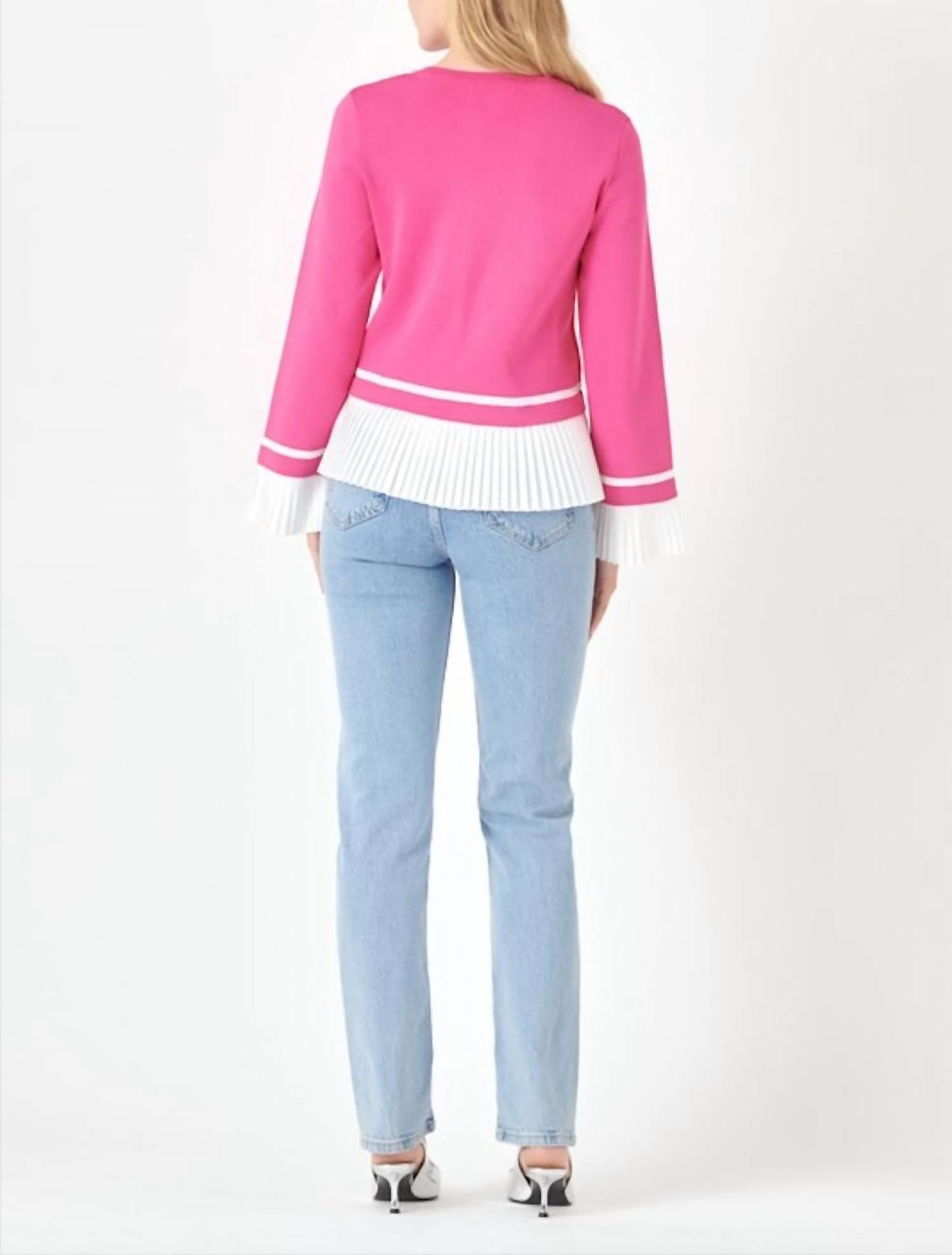 Fashion Go - Pleated Knit Long Sleeve Sweater