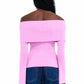 Nia - Palmer Off Shoulder Bell Sleeve Ribbed Sweater