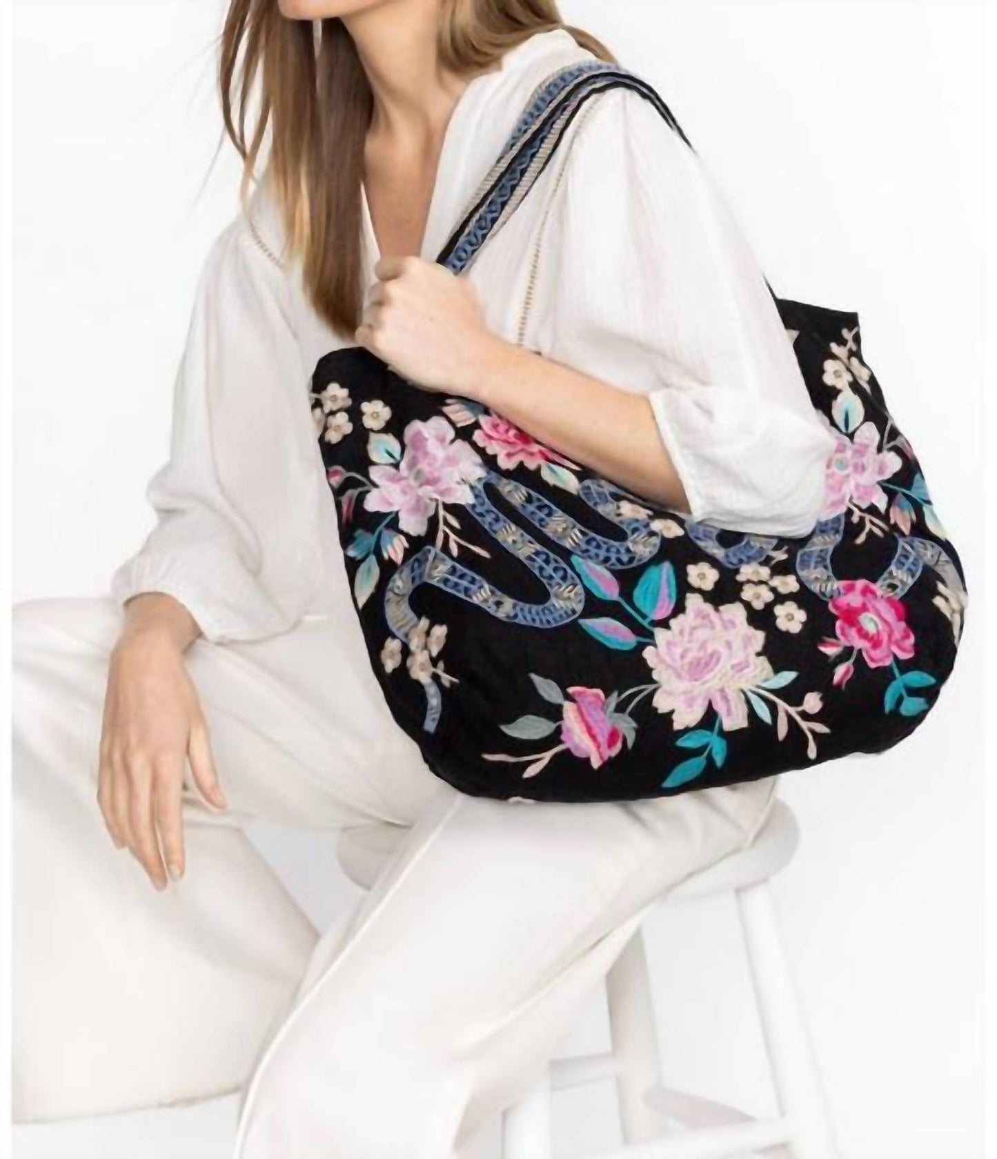 Johnny Was - EDIE LINEN TOTE BAG